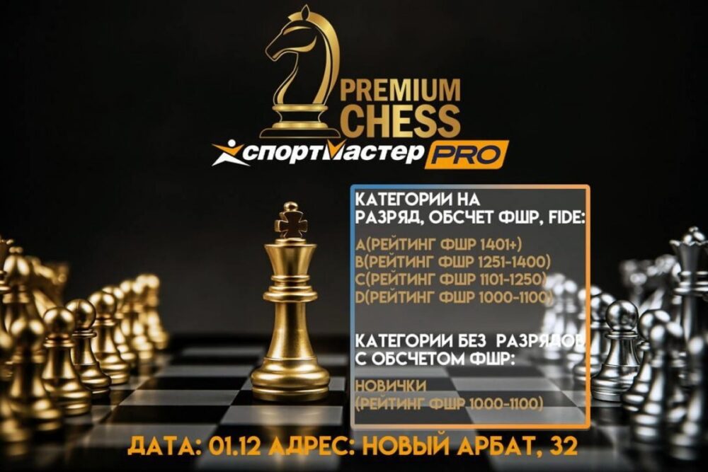 Турниры по рапиду Premium Chess пройдут в следующее воскресенье — Спорт в Москве