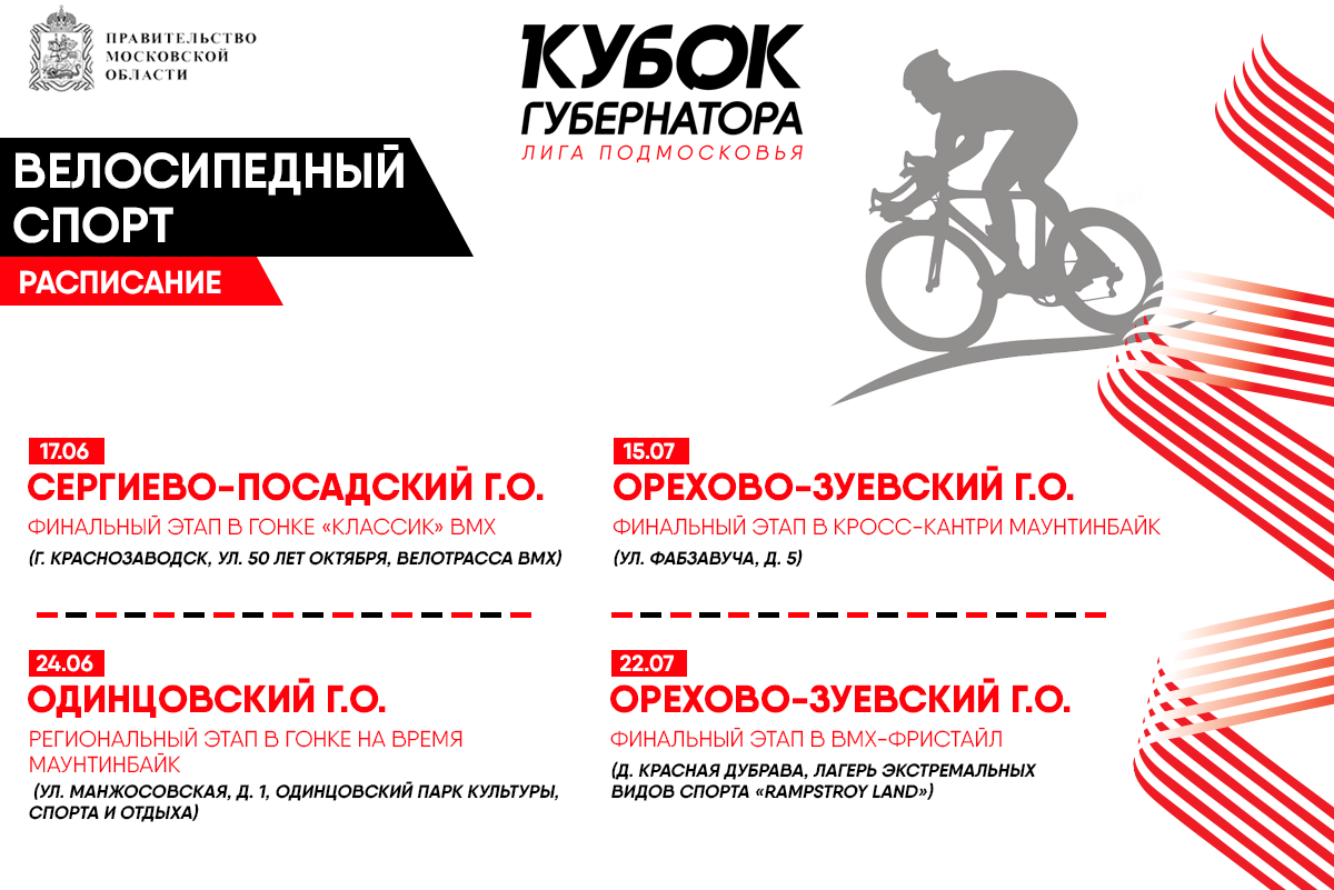 Финальные соревнования по BMX в рамках Кубка Губернатора пройдут в Сергиево-Посадском городском округе
