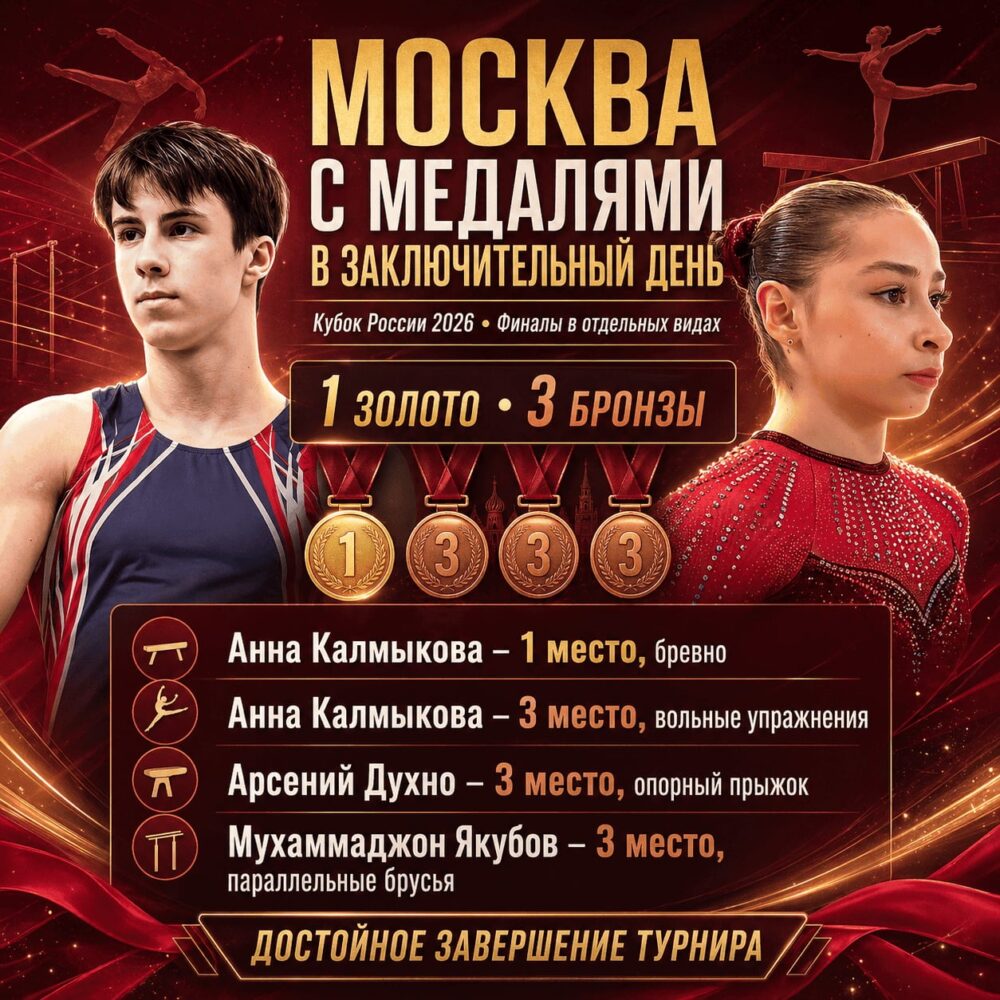 Московские спортсмены завоевали медали в заключительный день финалов Кубка России 2026 — Спорт в Москве