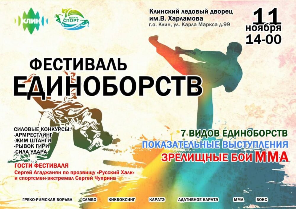 Подмосковный Клин 11 ноября примет фестиваль единоборств — Спорт в Москве